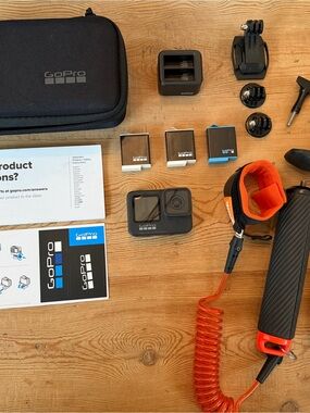 GoPro Hero 9 Black Action Camera with extra batteries, and Accessories